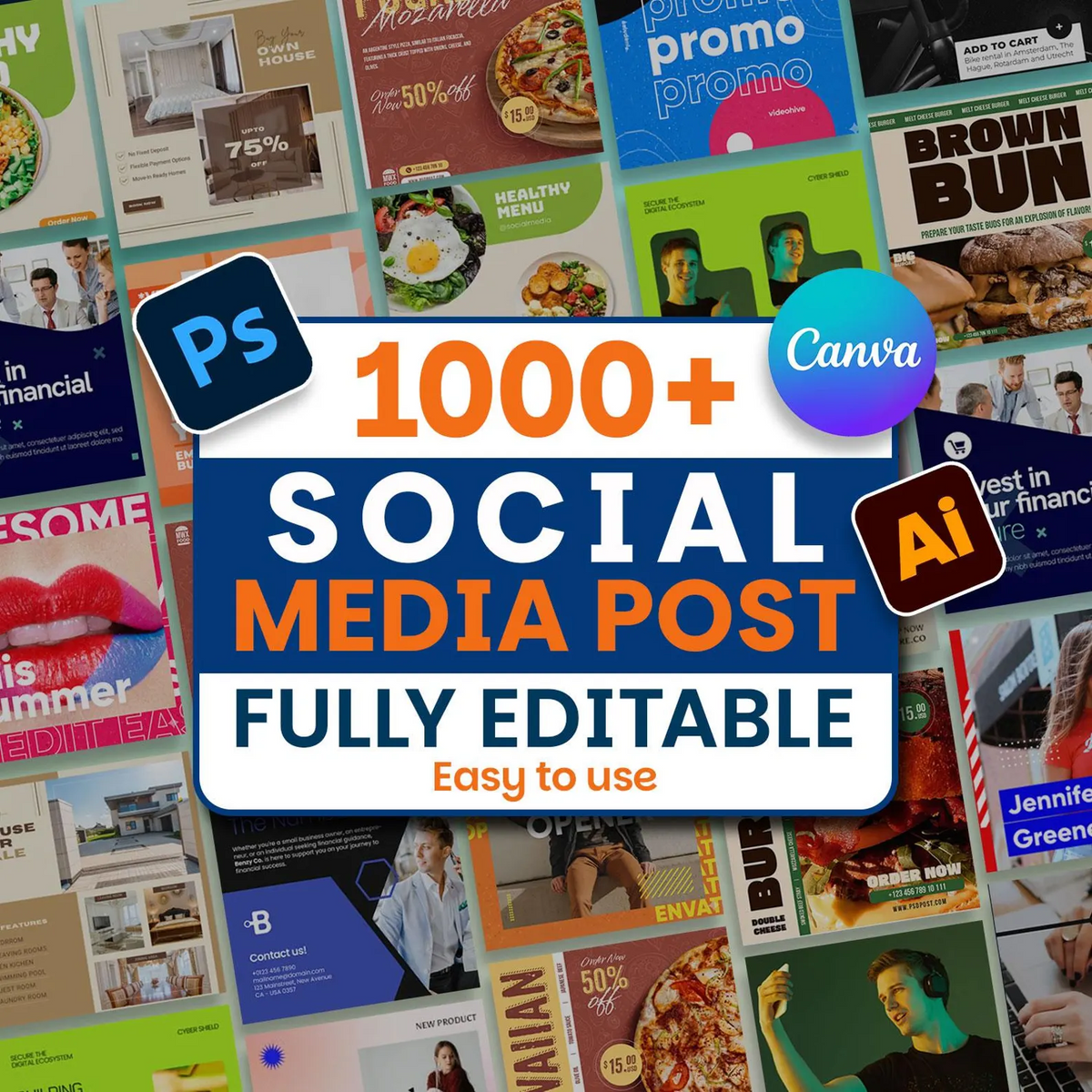 1000+ Social Media Post Templates